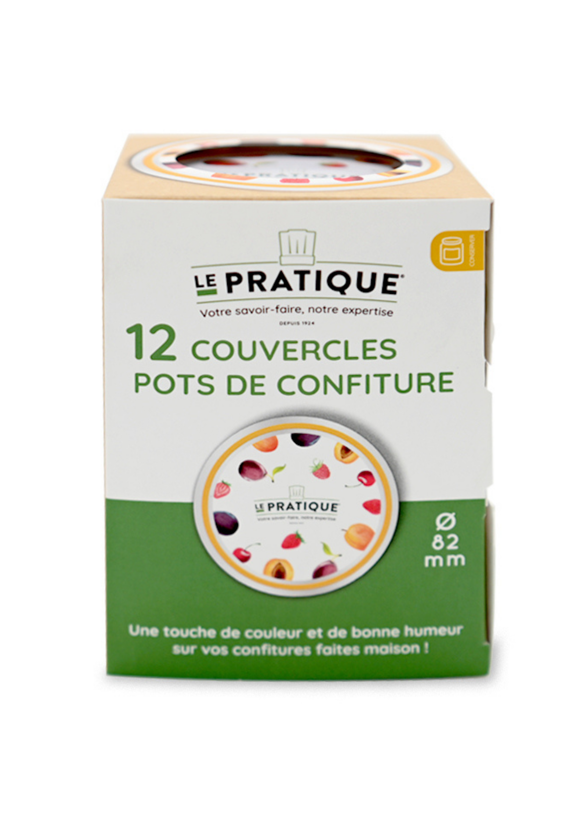 Boite de 12 couvercles pour pots à confiture - Le Pratique