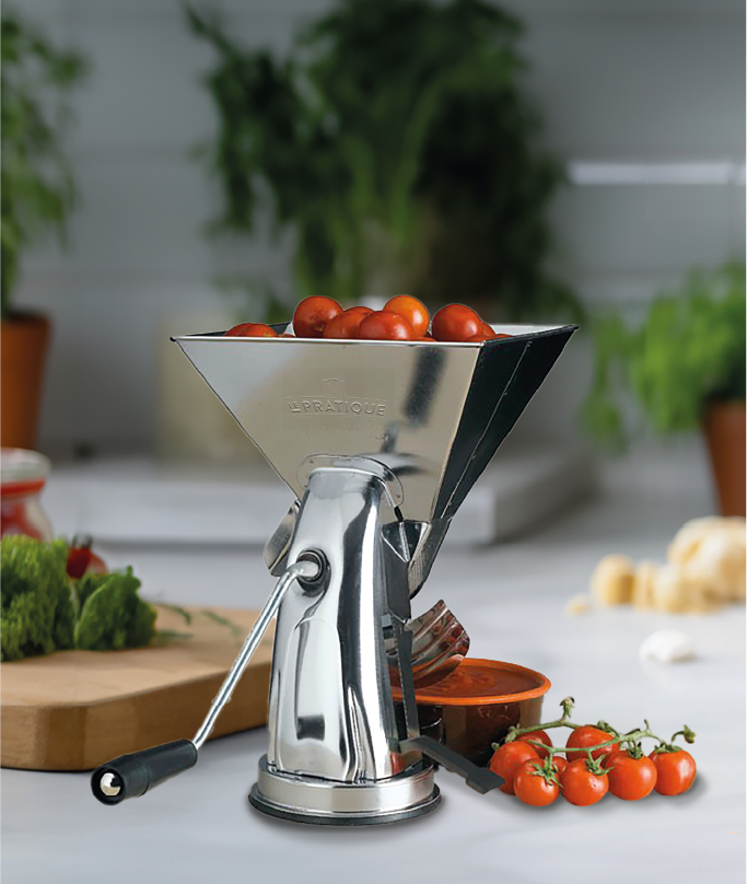 Presse-tomates manuel inox - Le Pratique