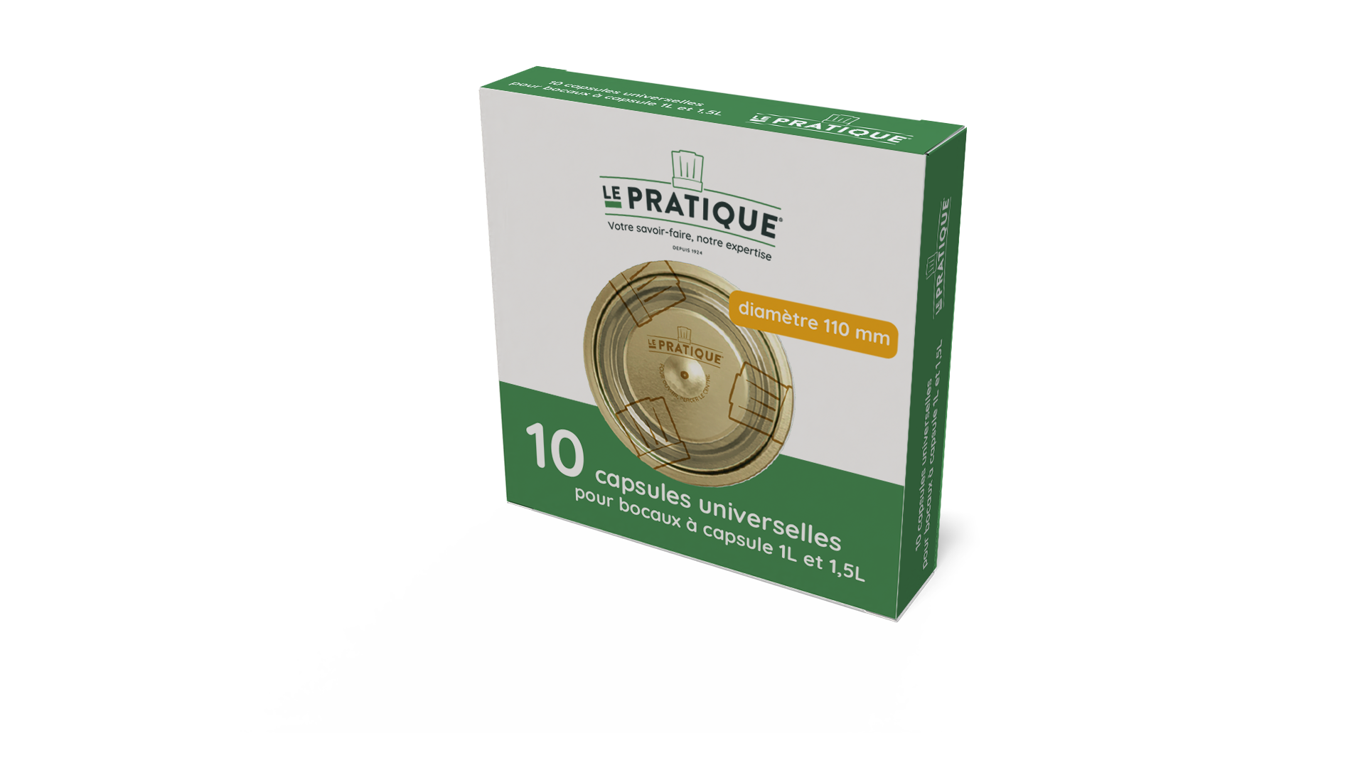 Capsules universelles pour bocaux Ø 110 mm boite de 10