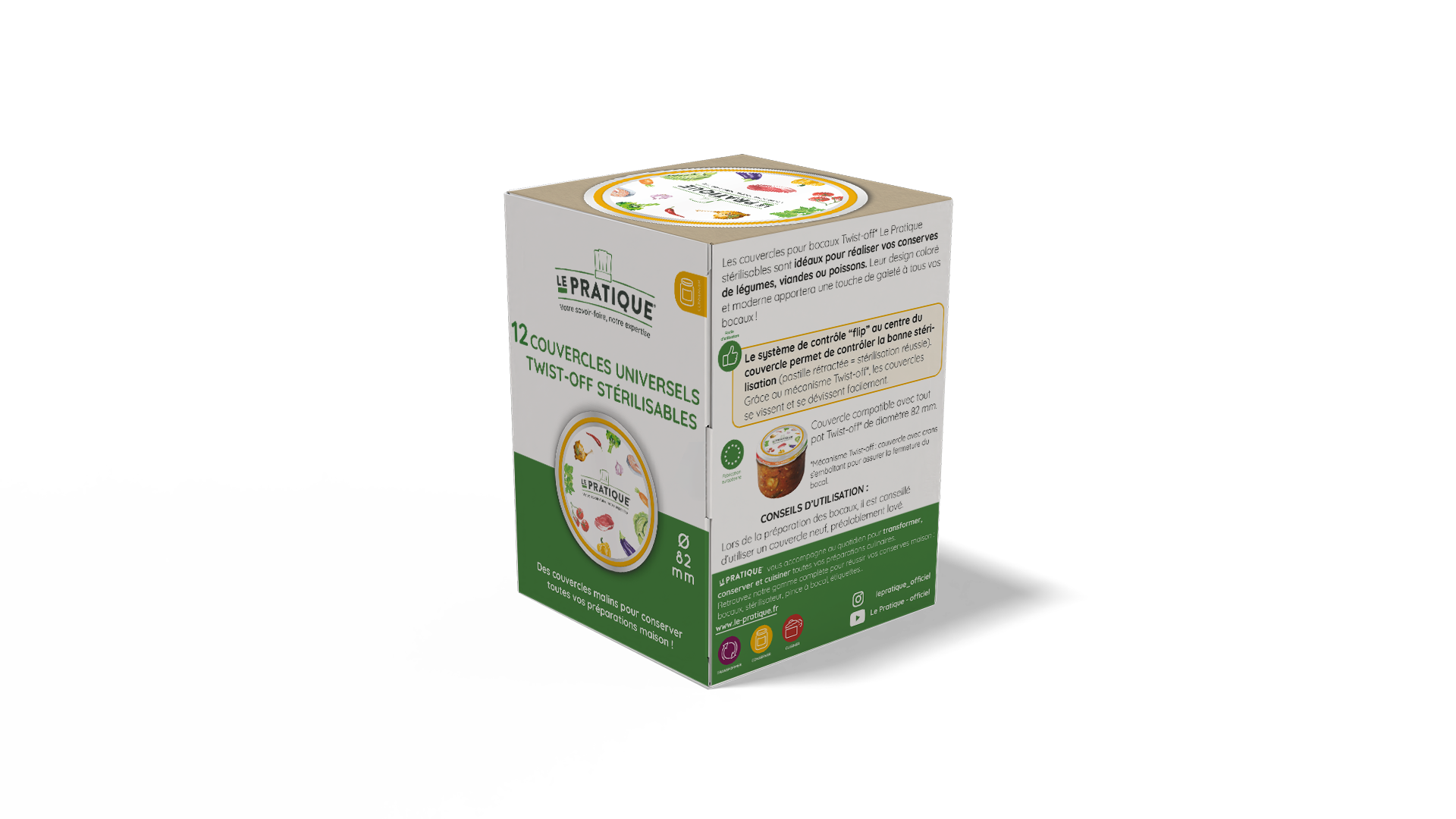 Couvercles stérilisables pour bocaux Ø 82 mm - Le Pratique
