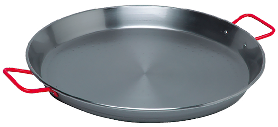 Plat à paëlla acier poli Ø 46 cm 12 parts