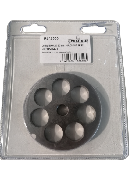 Grille inox Ø 20 mm pour hachoir n°22 - Le Pratique