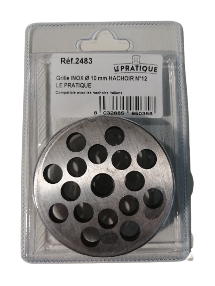 Grille inox Ø 10 mm pour hachoir n°12 - Le Pratique