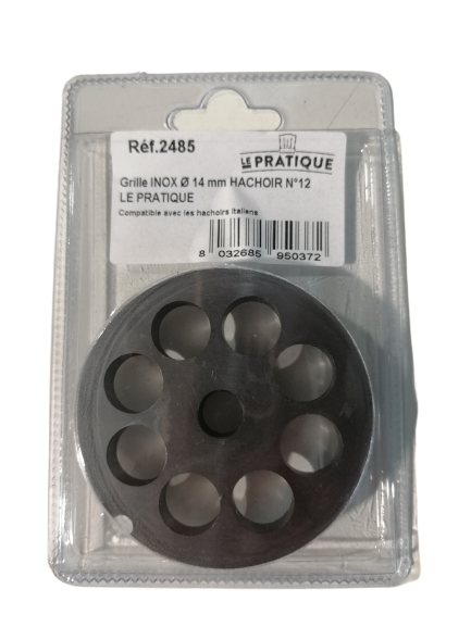 Grille inox Ø 14 mm pour hachoir n°12 - Le Pratique