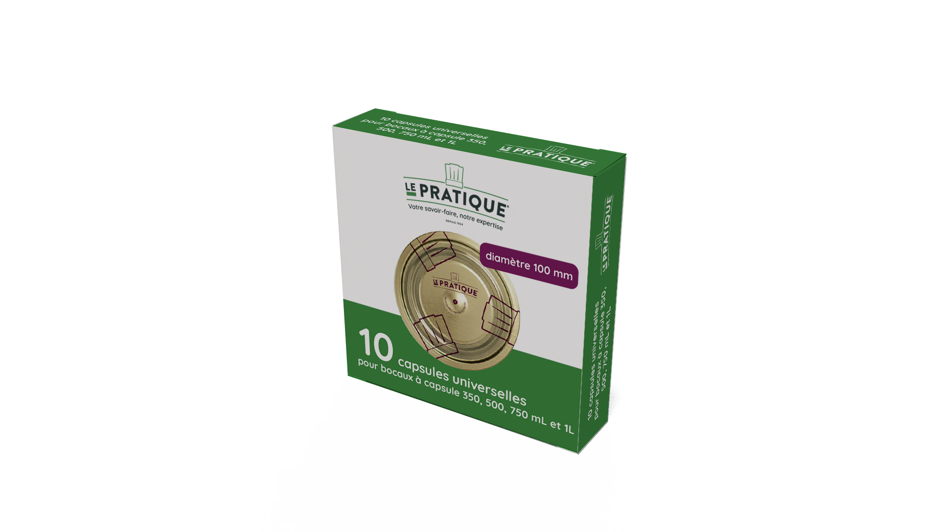 Capsules universelles pour bocaux Ø 100 mm boite de 10