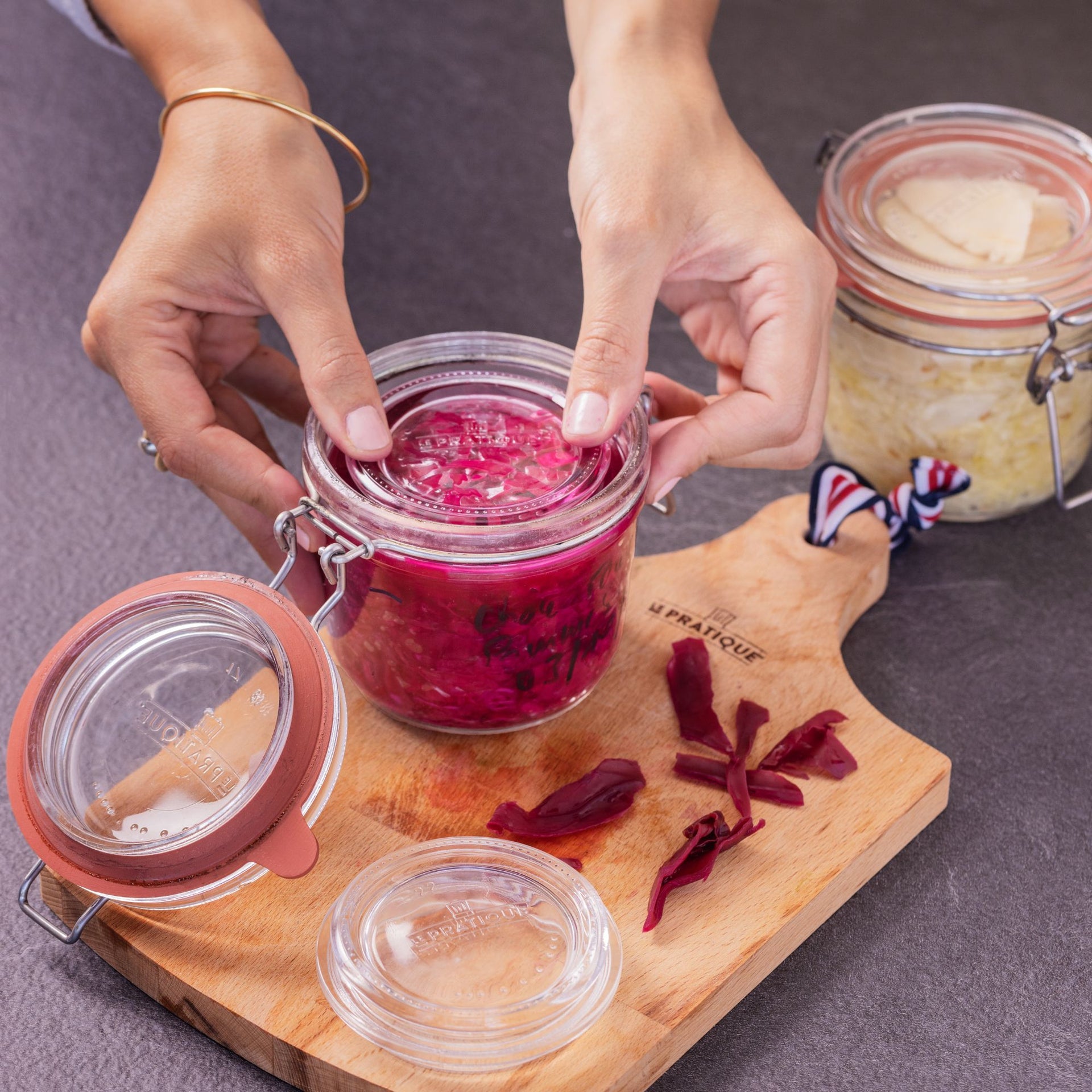 6 poids en verre de fermentation pour bocaux -  Le Pratique