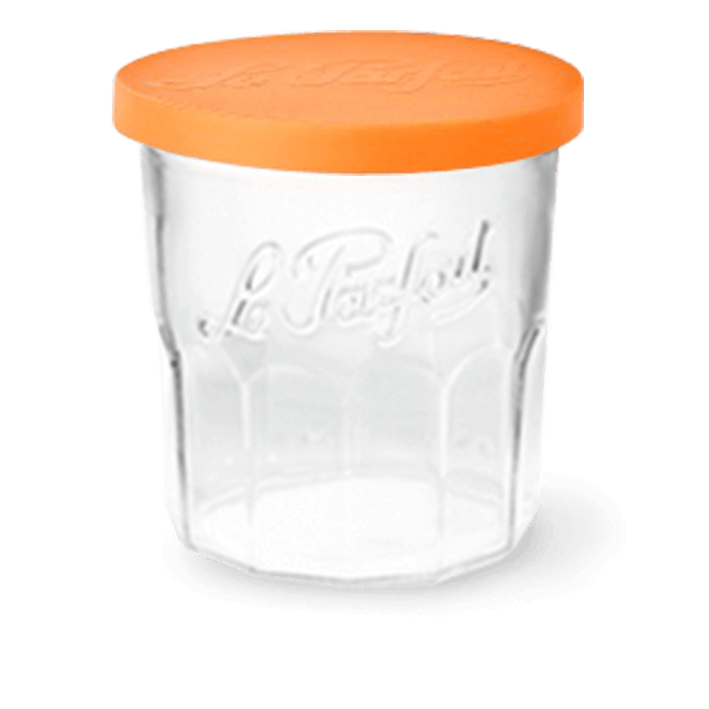 Pot de confiture Le Parfait 445 ml avec couvercle orange - pack de 6